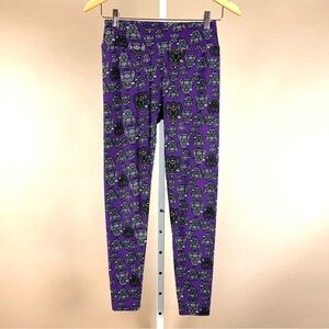 LuLaRoe One Size Owl Griffin Gargoyles Deep Purple Buttery Leggings Halloween